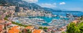Panoramic View Of Monte Carlo Harbor In Monaco.