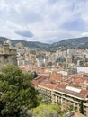 Aerial view of Port Hercule, marina and harbor for boats, luxury yachts and cruise ships in Monaco, Monte Carlo. Royalty Free Stock Photo