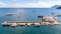 Aerial view of port in Lipari on Aeolian Islands Royalty Free Stock Photo