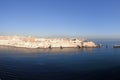 Aerial view port Malta on a clear sunny day amid blue skies. Picture from cruise liner while travelling Royalty Free Stock Photo