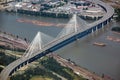 Aerial view of Port Mann bridge in Coquitlam near Vancouver BC Canada Royalty Free Stock Photo