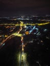 Aerial view of Port Moresby at night.