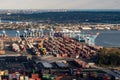 Aerial view of the Port of Newark Elizabeth in New Jersey