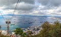 Aerial view on port port of Gibraltar from a funicular top station Royalty Free Stock Photo