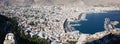 An aerial view of the port of Pothia. Greece Royalty Free Stock Photo