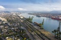 aerial view of the port of Santos in Sao Paulo, Brazil Royalty Free Stock Photo