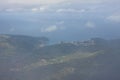 Aerial view of Port of Soller Harbor Bahia de Puerto de Soller