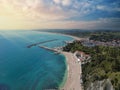 aerial view of the port of the town of Numana Royalty Free Stock Photo