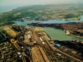 Aerial view port vishakapatinam Vizag birdview