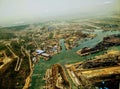 Aerial view port vishakapatinam Vizag birdview