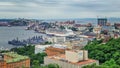 Aerial view of port of Vladivostok harbor Royalty Free Stock Photo