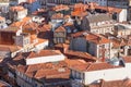Aerial view of Porto from above. a cityscape with old orange rooftops Royalty Free Stock Photo