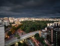 Aerial view of Porto Alegre with Joao Pessoa Avenue and Farroupilha Park Redencao - Porto Alegre, Rio Grande do Sul, Brazil