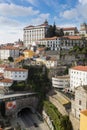 Aerial view of Porto with Episcopal Palace on the top