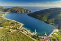 Aerial view of Porto Koufo on the Sithonia peninsula, in the Chalkidiki , Greece