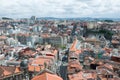 Aerial view of Porto main street. Daily city life Royalty Free Stock Photo