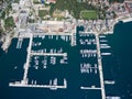 Aerial view of Porto Montenegro. Tivat city.