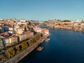 Aerial View of Porto Oporto City And Douro River Portugal Royalty Free Stock Photo