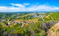 Aerial view of Portuguese coastal town Sesimbra... Royalty Free Stock Photo
