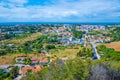 Aerial view of Portuguese coastal town Sesimbra Royalty Free Stock Photo