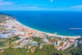 Aerial view of Portuguese coastal town Sesimbra Royalty Free Stock Photo