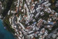 Aerial view of Positano with colourful rooftop along the Amalfi coast, Salerno, Italy