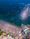 Aerial view of Positano photo, beautiful Mediterranean village on Amalfi Coast Costiera Amalfitana, best place in Italy, travel Royalty Free Stock Photo