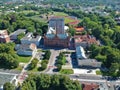 Aerial view on post office old building in city Royalty Free Stock Photo