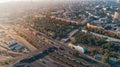 Aerial view of the Potemkin Stairs in Odessa, Ukraine. Top view