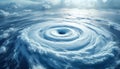 Aerial View of Powerful Cyclonic Storm Over the Ocean Royalty Free Stock Photo