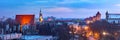 Aerial view of Poznan at sunset, Poland Royalty Free Stock Photo