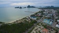 Aerial view of prachuapkhirikhan harbor southern of thailand