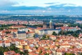 The aerial view of Prague City from Petrin Hill Royalty Free Stock Photo