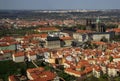 The aerial view of Prague City from Petrin Hill, Prague, Czech Republic Royalty Free Stock Photo