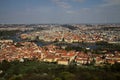 The aerial view of Prague City from Petrin Hill, Prague, Czech Republic Royalty Free Stock Photo