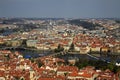 The aerial view of Prague City from Petrin Hill, Prague, Czech Republic Royalty Free Stock Photo