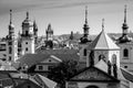 Aerial view of Prague city with rooftops, Europe Royalty Free Stock Photo