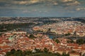 Aerial View of Prague in Czech Republic Royalty Free Stock Photo