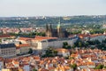 Aerial view of Prague Czech Republic from Petrin Hill observation Tower. Royalty Free Stock Photo