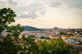 Aerial view of Prague Czech Republic from Vysehrad.