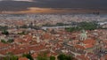 aerial view of prague during near sunset time Royalty Free Stock Photo