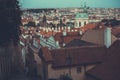 Aerial view Prague old city Royalty Free Stock Photo