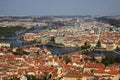 The aerial view of Prague from Petrin Hill. Prague, Czech Republic Royalty Free Stock Photo