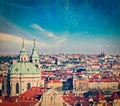 Aerial view of Prague from Prague Castle Royalty Free Stock Photo