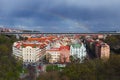 Aerial view of prague taken from vysehrad castle complex Royalty Free Stock Photo