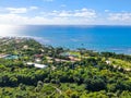 Aerial view of Praia do Forte, Bahia, Brazil coastline and tropical forest Royalty Free Stock Photo