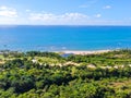 Aerial view of Praia do Forte, Bahia, Brazil coastline and tropical forest Royalty Free Stock Photo