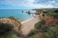 Aerial view of Praia do Pinhao Beach - Lagos, Algarve, Portugal