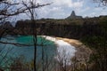 Aerial view of Praia do Sancho beach in Fernando de Noronha archipelago, Pernambuco, Brazil Royalty Free Stock Photo