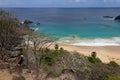 Aerial view of Praia do Sancho beach in Fernando de Noronha archipelago, Pernambuco, Brazil Royalty Free Stock Photo